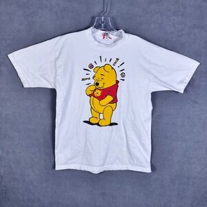 Winnie the Pooh Walt Disney World Mens Small White Shirt 2 Sided USA Made Read!